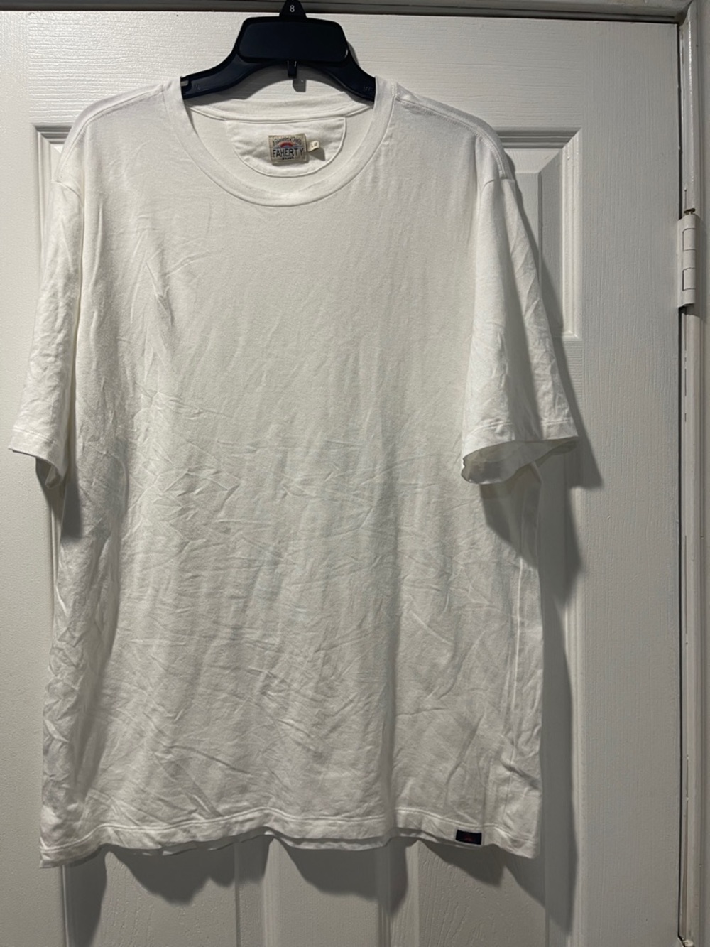 Faherty Plain White Crew Neck Men’s T-Shirt